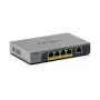 NETGEAR GS105EPP Gigabit Ethernet não gerido (10/100/1000) Power over Ethernet (PoE) montagem em secretária/parede cinzento