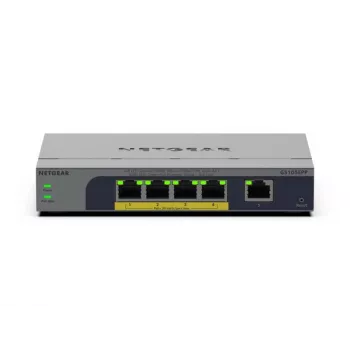 NETGEAR GS105EPP Gigabit Ethernet não gerido (10/100/1000) Power over Ethernet (PoE) montagem em secretária/parede cinzento