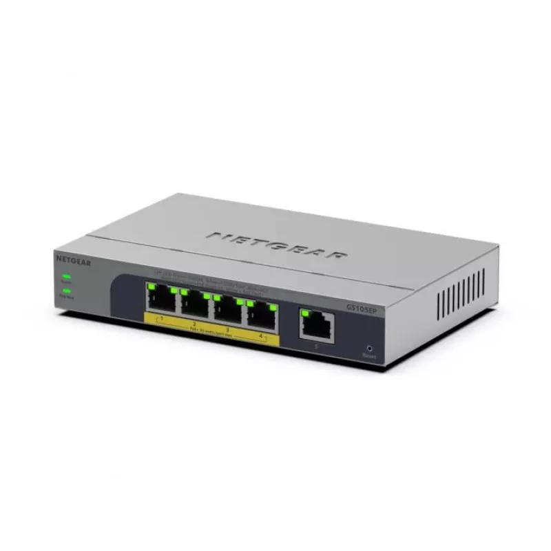 NETGEAR GS105EP Gigabit Ethernet não gerido (10/100/1000) Power over Ethernet (PoE) cinzento