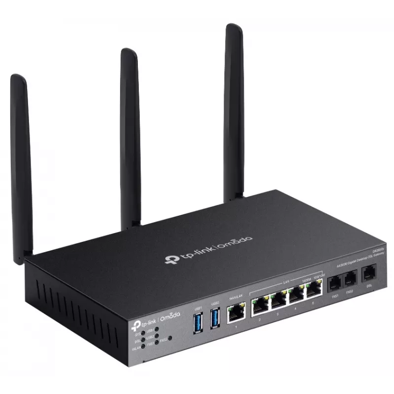 Router Wi-Fi TP-Link Omada DR3220v-4G Gigabit Ethernet dupla banda (2,4 GHz / 5 GHz) preto