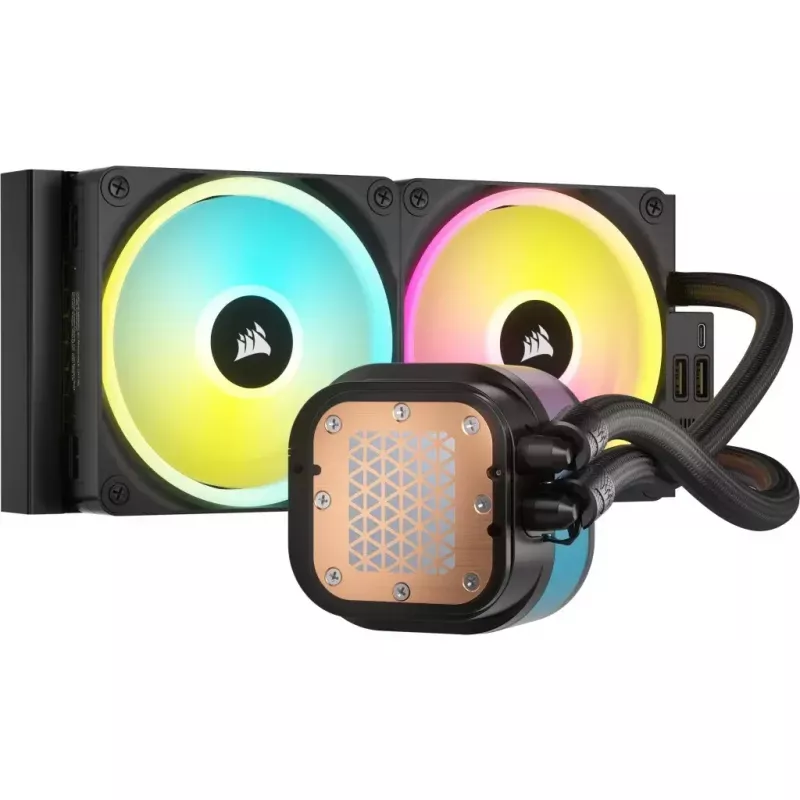 Corsair iCUE LINK H100i LCD RGB refrigeração líquida AIO para CPU, 240 mm