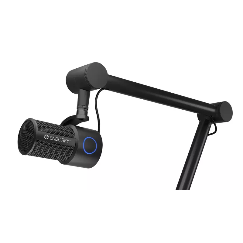 Microfone para PC ENDORFY Solum Studio — USB com fios, 24 bits/96 kHz, 20–20000 Hz, suporte de mesa ajustável, controlos táteis, saída para auscultadores, preto