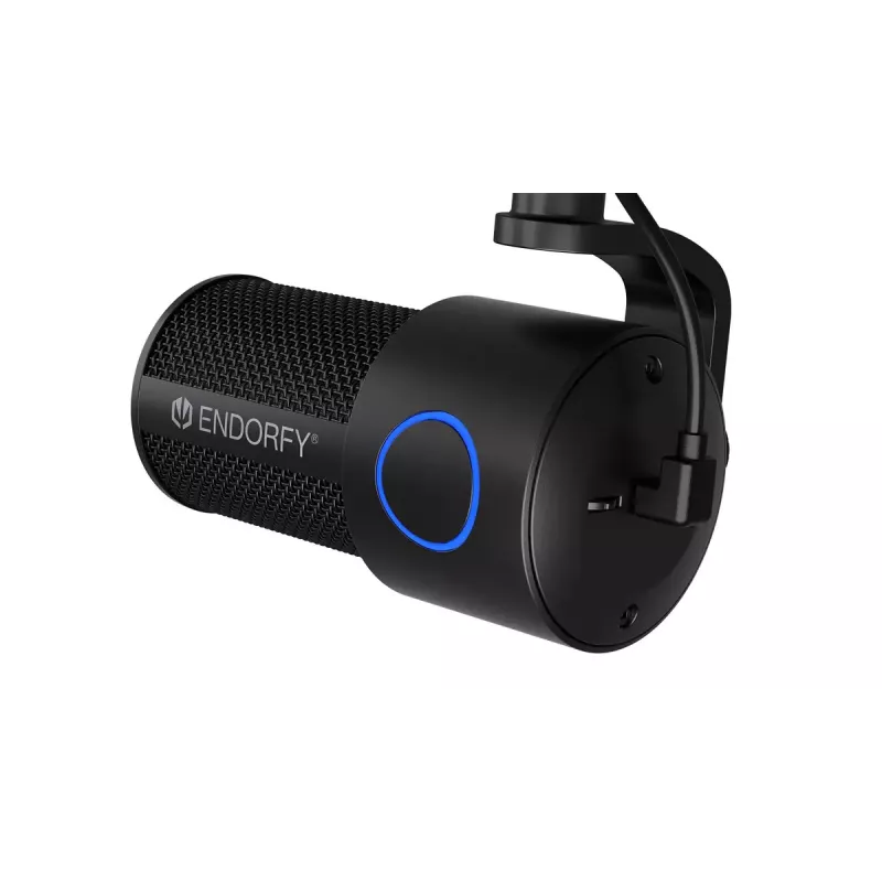 Microfone para PC ENDORFY Solum Studio — USB com fios, 24 bits/96 kHz, 20–20000 Hz, suporte de mesa ajustável, controlos táteis, saída para auscultadores, preto