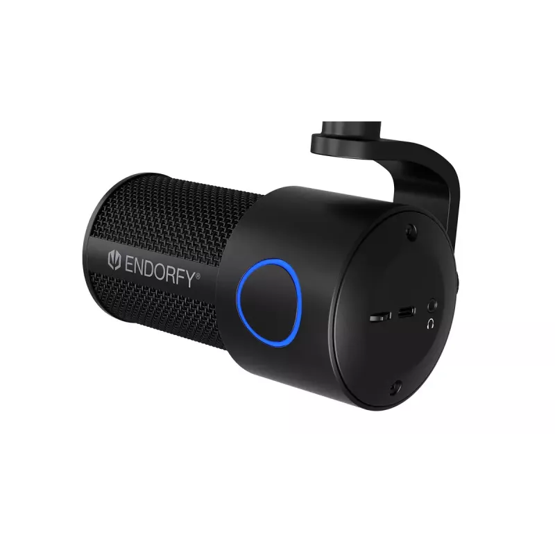 Microfone para PC ENDORFY Solum Studio — USB com fios, 24 bits/96 kHz, 20–20000 Hz, suporte de mesa ajustável, controlos táteis, saída para auscultadores, preto