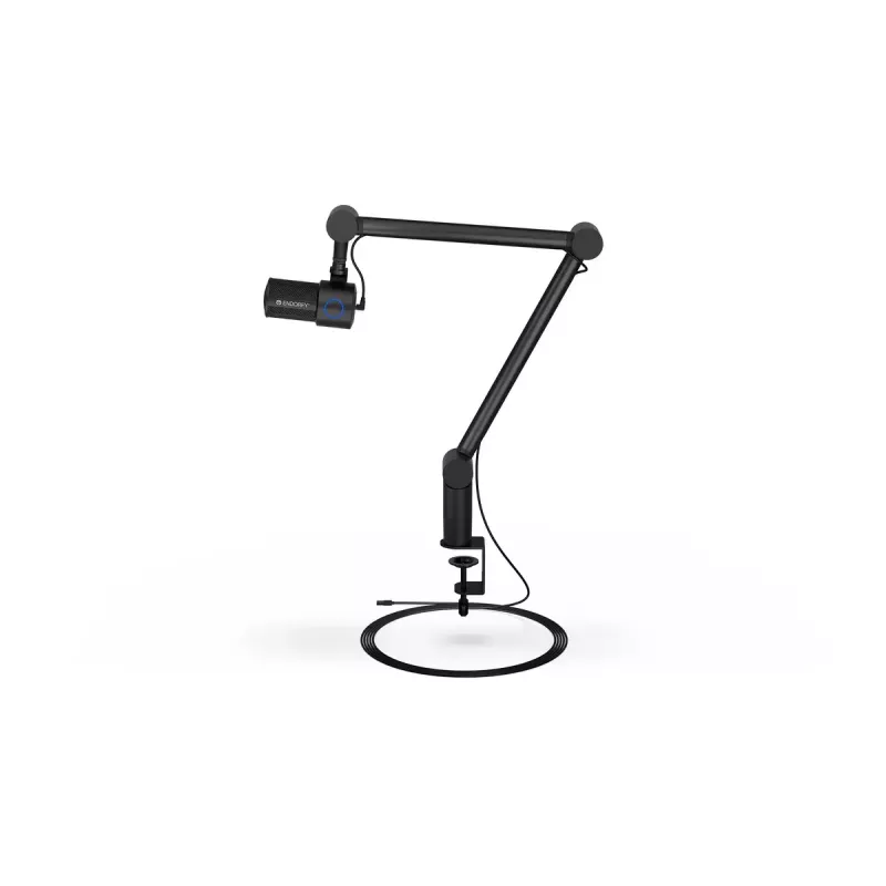 Microfone para PC ENDORFY Solum Studio — USB com fios, 24 bits/96 kHz, 20–20000 Hz, suporte de mesa ajustável, controlos táteis, saída para auscultadores, preto
