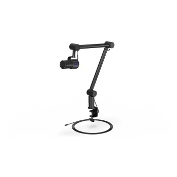 Microfone para PC ENDORFY Solum Studio — USB com fios, 24 bits/96 kHz, 20–20000 Hz, suporte de mesa ajustável, controlos táteis, saída para auscultadores, preto