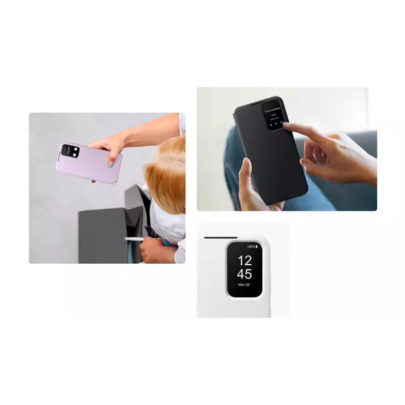 Samsung EF-ZA356CWEGWW capa Smart View Wallet para Galaxy A35 5G, branco