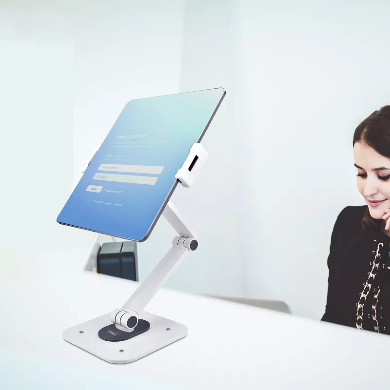 Suporte de mesa ajustável StarTech.com para tablet – montagem na parede – capacidade 1 kg – suporte universal ergonómico articulado para tablet – suporte de mesa para tablet giratório/inclinável/rotativo