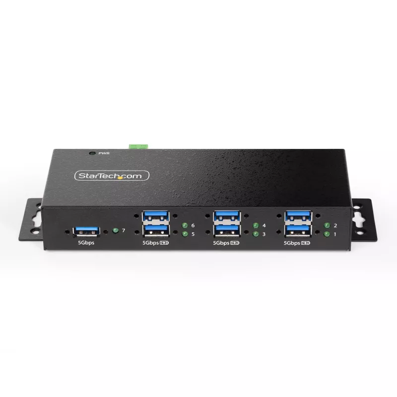 Hub de interfaces StarTech.com 5G7AINDRM-USB-A-HUB USB 3.2 Gen 1 (3.1 Gen 1) Type-B 5000 Mbit/s preto