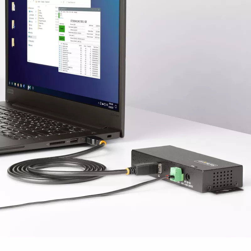 Hub de interfaces StarTech.com 5G7AINDRM-USB-A-HUB USB 3.2 Gen 1 (3.1 Gen 1) Type-B 5000 Mbit/s preto