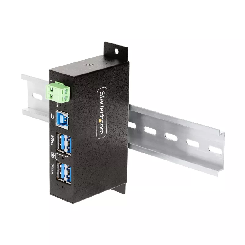 Hub de interfaces StarTech.com 5G4AINDRM-USB-A-HUB USB 3.2 Gen 1 (3.1 Gen 1) Type-B 5000 Mbit/s preto