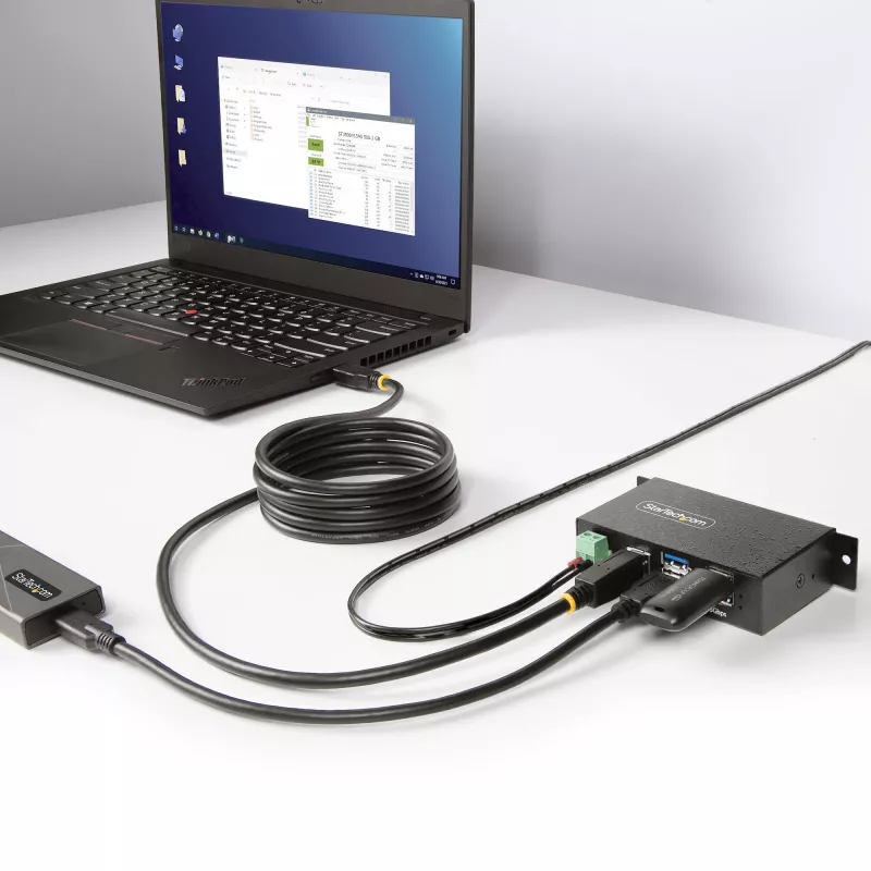 Hub de interfaces StarTech.com 5G4AINDRM-USB-A-HUB USB 3.2 Gen 1 (3.1 Gen 1) Type-B 5000 Mbit/s preto