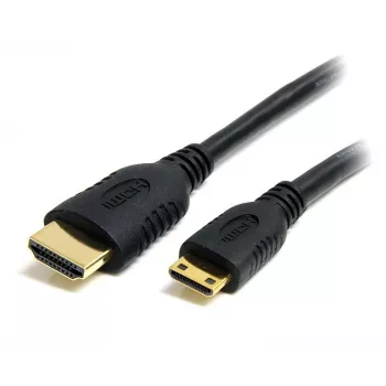 Cabo Mini HDMI para HDMI StarTech.com 2m com Ethernet – cabo adaptador Mini HDMI para HDMI 4K 30Hz High Speed – dispositivo Mini HDMI Type-C para monitor/ecrã HDMI – cabo conversor de vídeo robusto