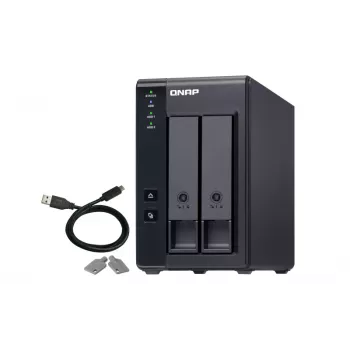 QNAP 2 baías USB Type-C Direct Attached Storage com RAID por hardware | TR-002 | Micro | 6 GB | Preto