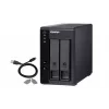QNAP 2 baías USB Type-C Direct Attached Storage com RAID por hardware | TR-002 | Micro | 6 GB | Preto