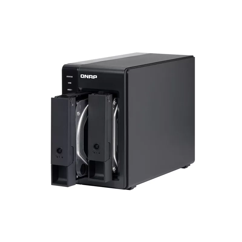 QNAP 2 baías USB Type-C Direct Attached Storage com RAID por hardware | TR-002 | Micro | 6 GB | Preto
