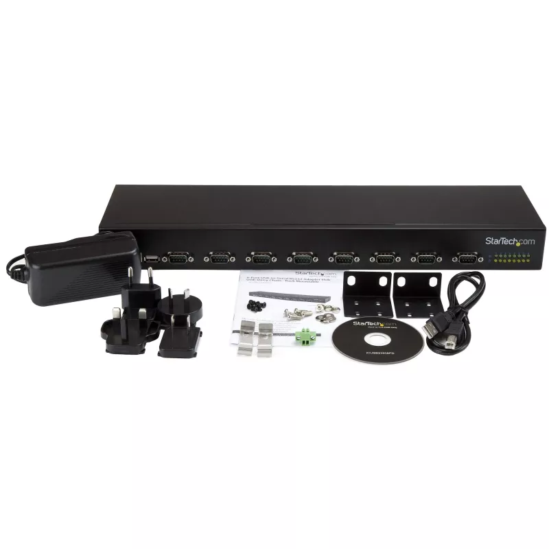 Hub adaptador USB para serial StarTech.com de 8 portas, USB 2.0, serial, preto, alumínio, 36 W, 100 - 240 V