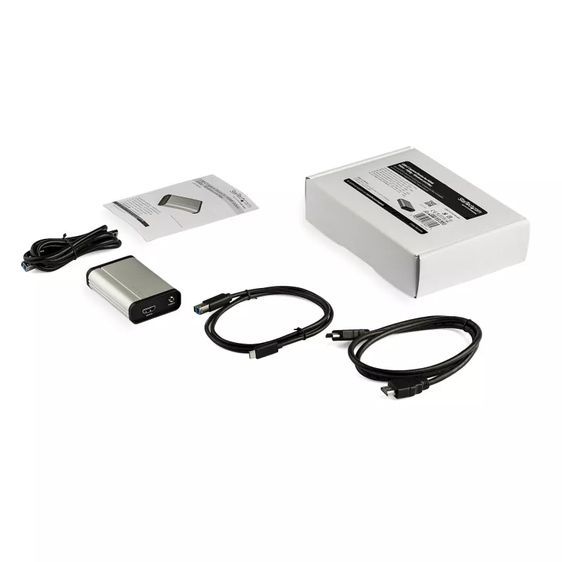 StarTech.com Gravador de vídeo HDMI para USB-C, 1080p, 60fps – UVC – Gravador/streaming em direto externo USB 3.0 Type-C – Adaptador gravador de áudio/vídeo HDMI – Compatível com USB-C/USB-A/Thunderbolt 3 – TAA