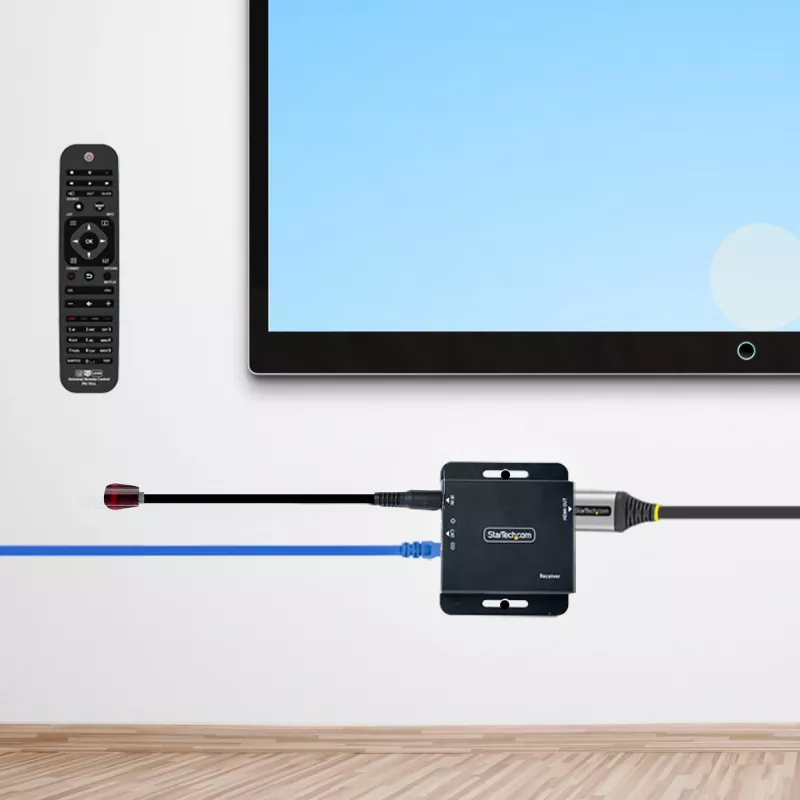 StarTech.com Extensor HDMI 4K sobre cabo Ethernet CAT6/CAT5, extensor de vídeo 4K 30Hz ou 1080p 60Hz, HDMI sobre cabo Ethernet, kit transmissor e recetor HDMI, telecomando IR