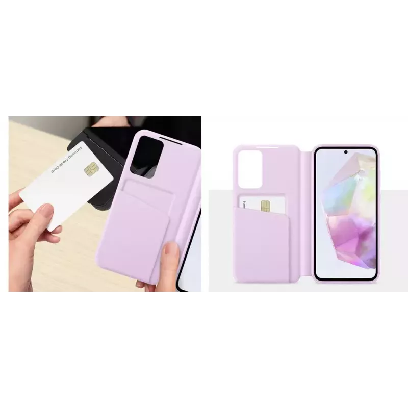 Samsung EF-ZA356CBEGWW Smart View Wallet Case capa carteira para Galaxy A35 5G, preta