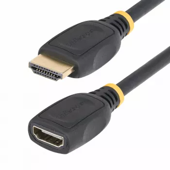 StarTech.com Cabo de extensão HDMI 2.0 de 18 polegadas (0,5 m), cabo HDMI High Speed port-saver, 4K 60Hz, cabo adaptador de extensão HDMI macho para fêmea, cabo de extensão HDMI, M/F