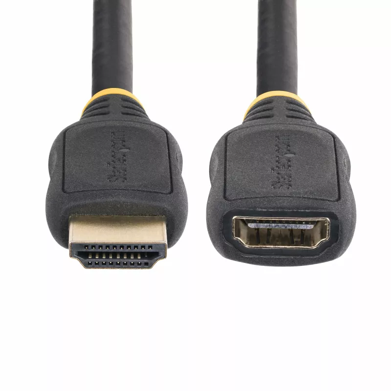 StarTech.com Cabo de extensão HDMI 2.0 de 18 polegadas (0,5 m), cabo HDMI High Speed port-saver, 4K 60Hz, cabo adaptador de extensão HDMI macho para fêmea, cabo de extensão HDMI, M/F