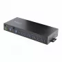 StarTech.com Hub USB industrial 5Gbps de 16 portas com fonte de alimentação, caixa metálica, montável, proteção ESD, alimentação por blocos de terminais, função de carregamento USB, comutador dual-host – TAA