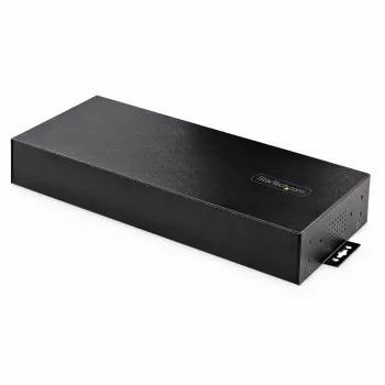 StarTech.com Hub USB industrial 5Gbps de 16 portas com fonte de alimentação, caixa metálica, montável, proteção ESD, alimentação por blocos de terminais, função de carregamento USB, comutador dual-host – TAA