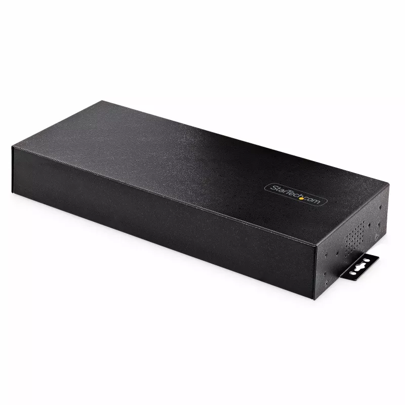 StarTech.com Hub USB industrial 5Gbps de 16 portas com fonte de alimentação, caixa metálica, montável, proteção ESD, alimentação por blocos de terminais, função de carregamento USB, comutador dual-host – TAA