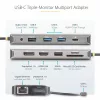 StarTech.com Adaptador multiporta USB-C para três monitores, Dual 4K 60 Hz + 4K 30 Hz HDMI & DisplayPort, hub USB de 4 portas, 100 W PD Pass-Through, GbE, leitor de cartões SD/MicroSD