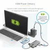 StarTech.com Adaptador multiporta USB-C para três monitores, Dual 4K 60 Hz + 4K 30 Hz HDMI & DisplayPort, hub USB de 4 portas, 100 W PD Pass-Through, GbE, leitor de cartões SD/MicroSD