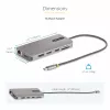 StarTech.com Adaptador multiporta USB-C para três monitores, Dual 4K 60 Hz + 4K 30 Hz HDMI & DisplayPort, hub USB de 4 portas, 100 W PD Pass-Through, GbE, leitor de cartões SD/MicroSD