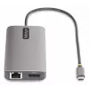 StarTech.com Adaptador multiporta USB-C para três monitores, Dual 4K 60 Hz + 4K 30 Hz HDMI & DisplayPort, hub USB de 4 portas, 100 W PD Pass-Through, GbE, leitor de cartões SD/MicroSD