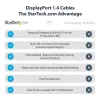 StarTech.com Cabo DisplayPort 1.4 de 1ft (30cm) - 8K 60Hz HDR10 - Vídeo Ultra HD 4K 120Hz - Cabo DP 1.4 - Para monitores/ecrãs - Cabo DisplayPort para DisplayPort - M/M