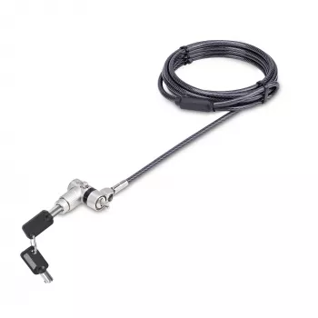 StarTech.com Fecho universal para portátil 3-em-1 6.6ft (2m), cabo de segurança com chave mestra, segurança informática, compatível com Noble Wedge®/Nano/K-Slot; cabo anti-roubo resistente a cortes