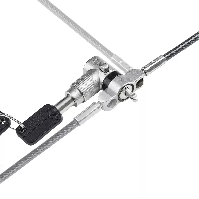 StarTech.com Fecho universal para portátil 3-em-1 6.6ft (2m), cabo de segurança com chave mestra, segurança informática, compatível com Noble Wedge®/Nano/K-Slot; cabo anti-roubo resistente a cortes