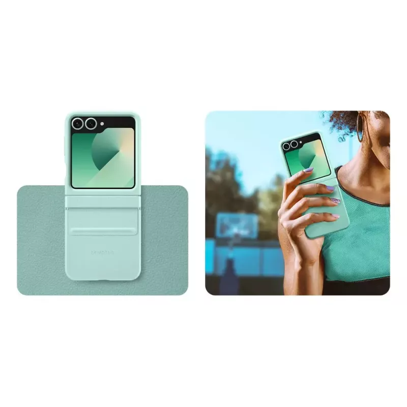 Samsung EF-VF741PMEGWW Kindsuit tampa traseira, pele vegan, menta