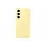 Capa Samsung Galaxy S24 FE amarela monocromática com suporte de mesa