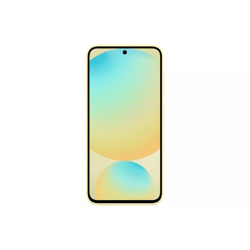 Capa Samsung Galaxy S24 FE amarela monocromática com suporte de mesa