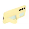 Capa Samsung Galaxy S24 FE amarela monocromática com suporte de mesa
