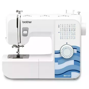 Máquina de costura Brother RH137 — 37 pontos, comprimento do ponto 4 mm, largura do ponto 5 mm, leve e portátil