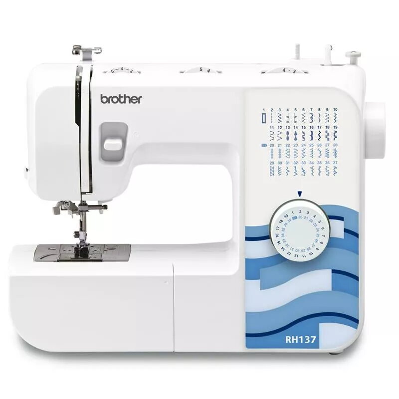 Máquina de costura Brother RH137 — 37 pontos, comprimento do ponto 4 mm, largura do ponto 5 mm, leve e portátil