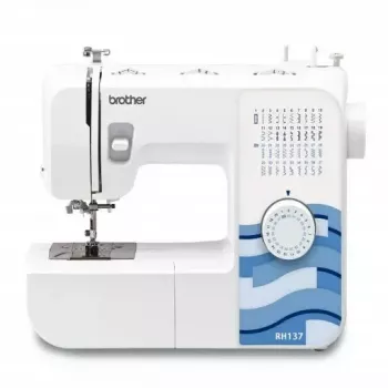 Máquina de costura Brother RH137 — 37 pontos, comprimento do ponto 4 mm, largura do ponto 5 mm, leve e portátil