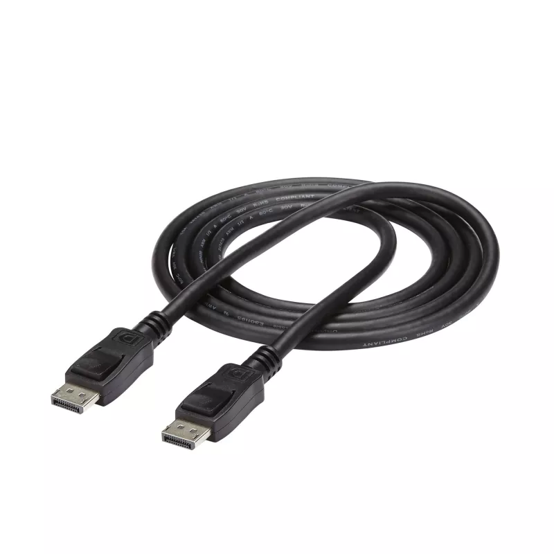 Cabo DisplayPort 1.2 StarTech.com 1,8 m (6ft) – Cabo DisplayPort 4K x 2K Ultra HD certificado VESA – Cabo DP para DP para monitor – Cabo de vídeo/display DP – Fichas DP com bloqueio