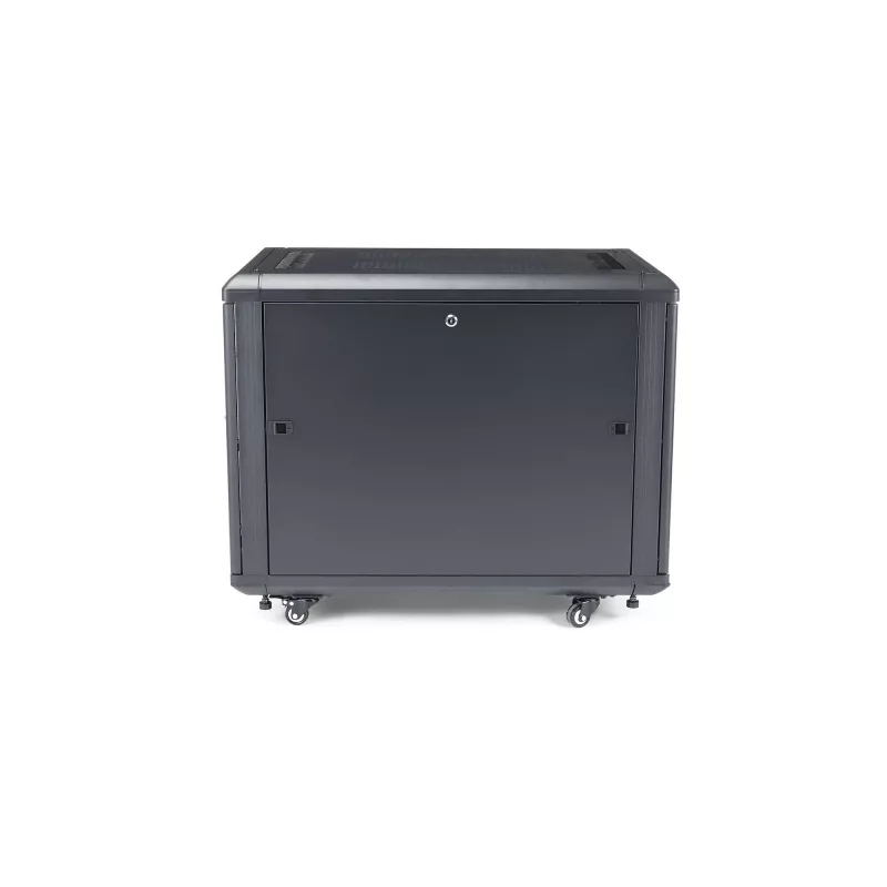 Armário de servidor 12U de 4 postes StarTech.com, armário de dados de 19 polegadas com fecho para equipamento de computador/AV/IT, rack de escritório/rede doméstica com rodas e calhas de montagem ajustáveis