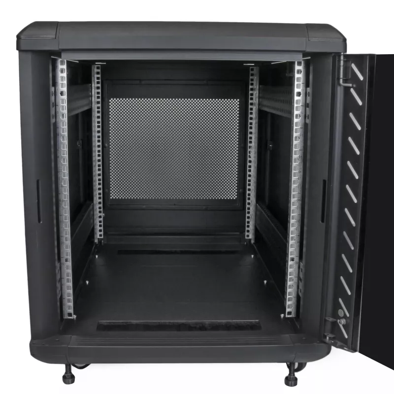 Armário de servidor 12U de 4 postes StarTech.com, armário de dados de 19 polegadas com fecho para equipamento de computador/AV/IT, rack de escritório/rede doméstica com rodas e calhas de montagem ajustáveis
