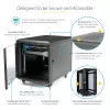 Armário de servidor 12U de 4 postes StarTech.com, armário de dados de 19 polegadas com fecho para equipamento de computador/AV/IT, rack de escritório/rede doméstica com rodas e calhas de montagem ajustáveis