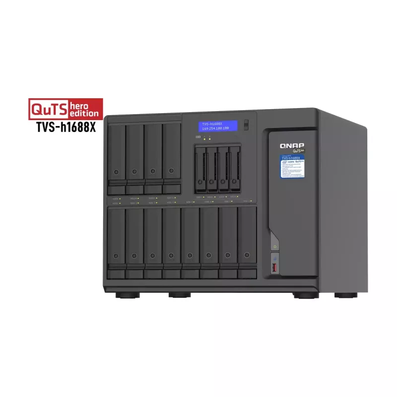 NAS QNAP TVS-h1688X Tower Intel® Xeon® W-1250 32 GB DDR4 0 TB QuTS hero Black