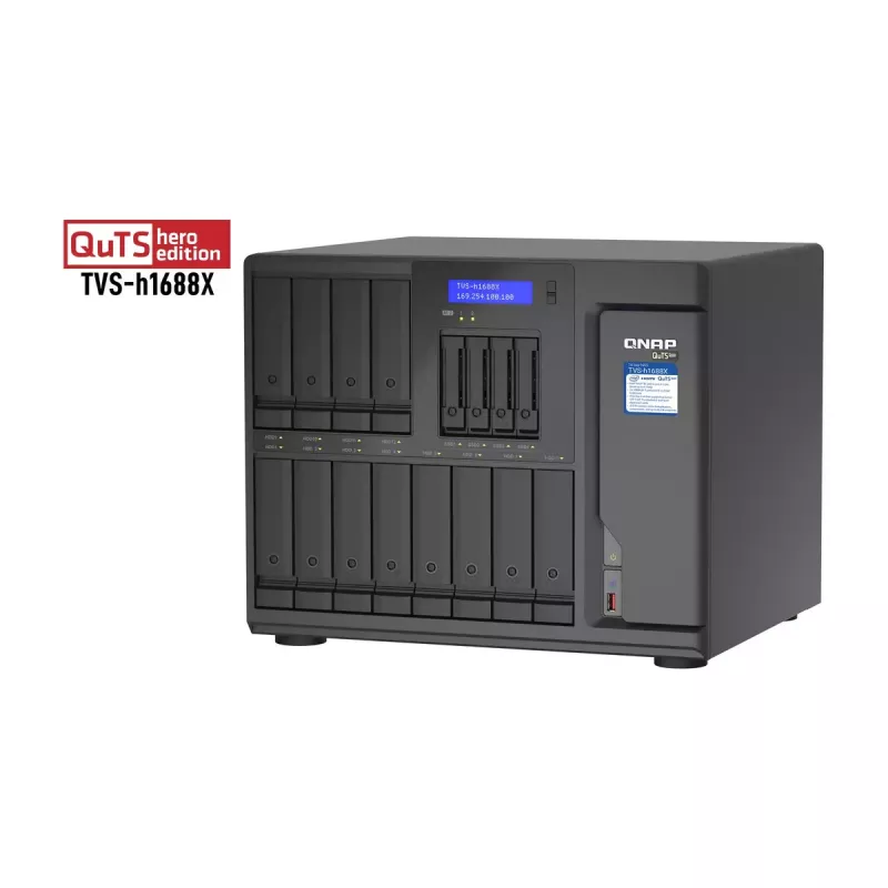 NAS QNAP TVS-h1688X Tower Intel® Xeon® W-1250 32 GB DDR4 0 TB QuTS hero Black