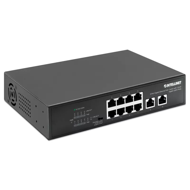 Switch Intellinet 8 portas Gigabit Ethernet PoE+ 120W 2 portas uplink